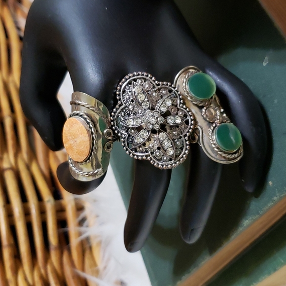 Set of 3 Costume Jewelry Rings Boho - Picture 4 of 4